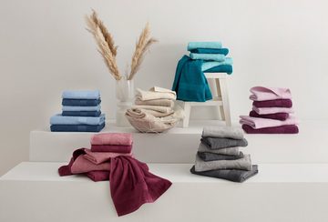 my home Handtuch Set Anna, 2 Duschtücher 70x140, 4 Handtücher 50x100, Walkfrottee (Set, 6-St), Handtuch-Set, gestreifte Bordüre, 100% Baumwolle, zweifarbig