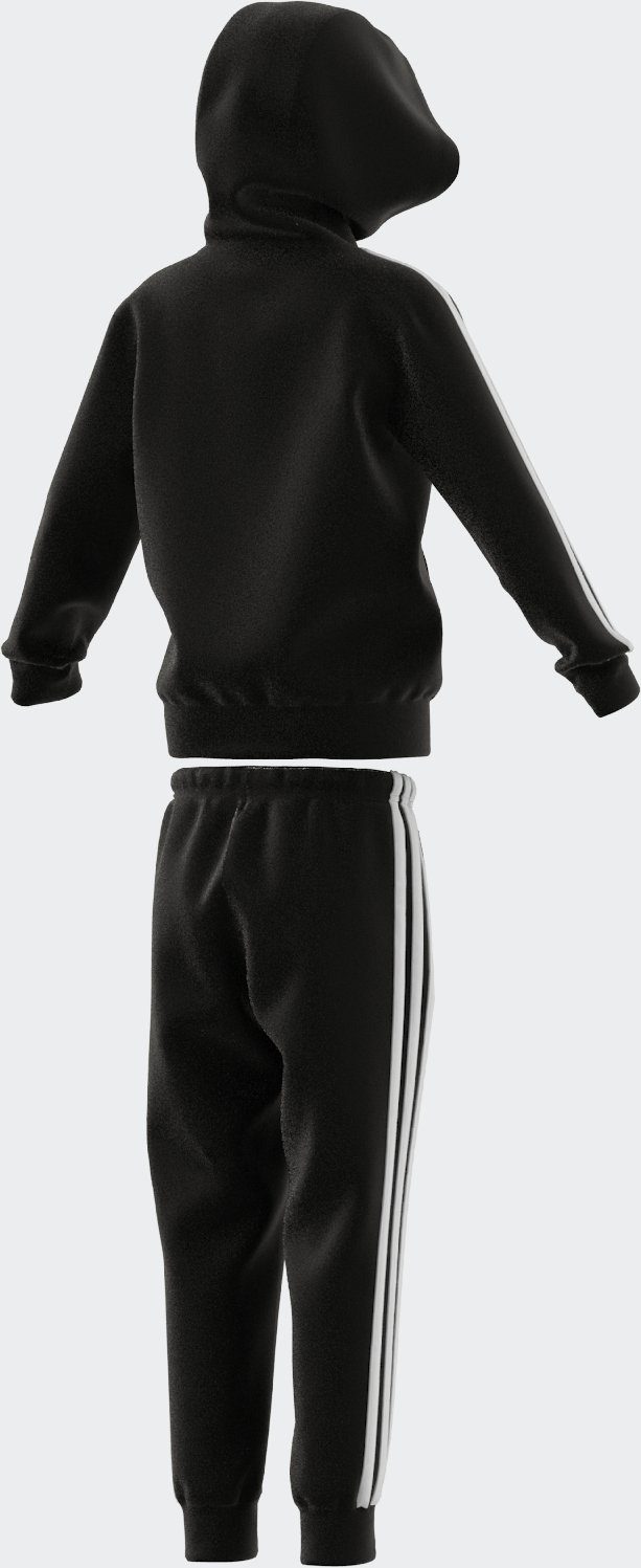 adidas Sportswear Trainingsanzug ESSENTIALS 3-STREIFEN White Black (2-tlg) / SHINY
