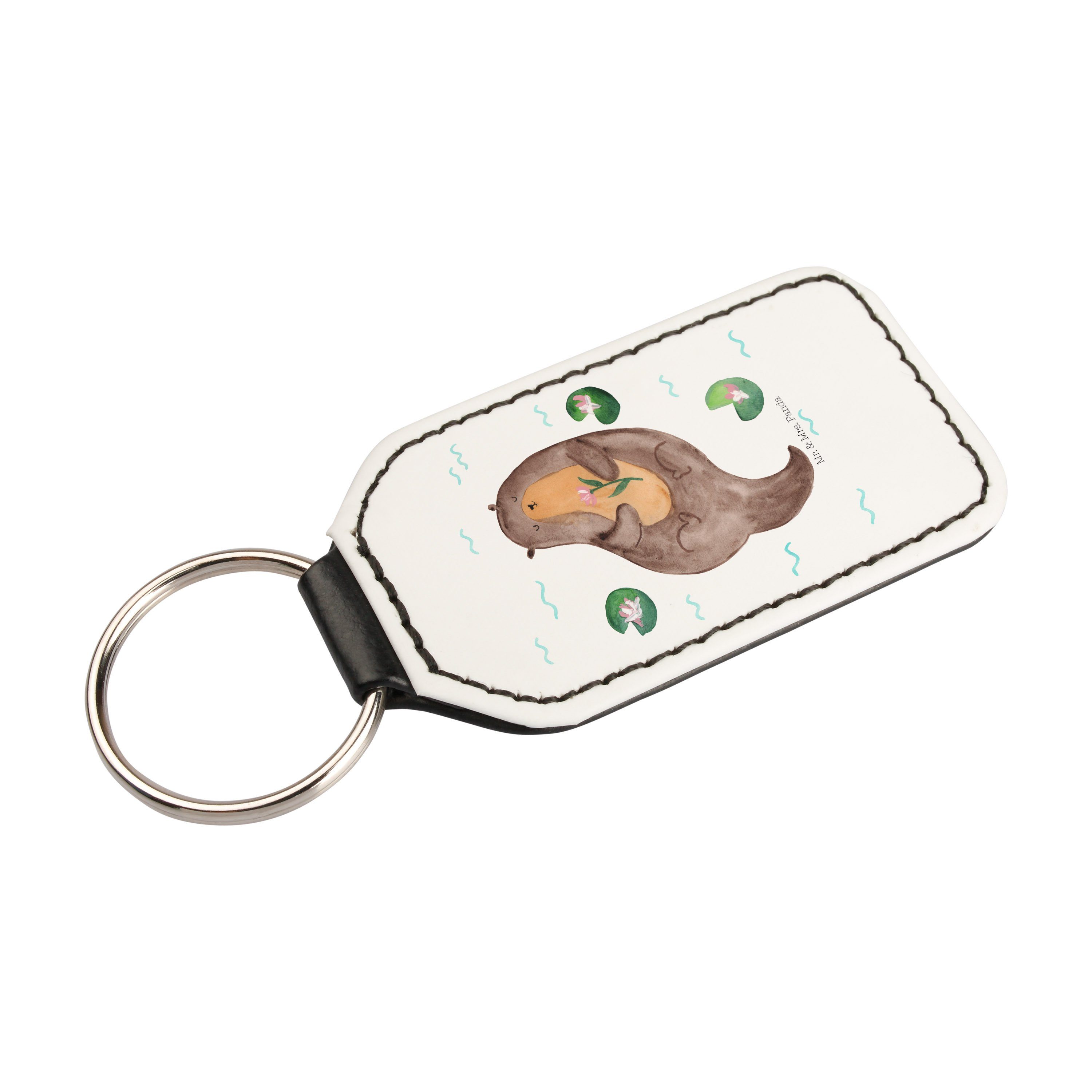 Mr. & Mrs. Panda Otter Weiß (1-tlg) Geschenk, Seerose Seeotter, Wasser, Schlüsselanhänger Otter - Seeotter - mit