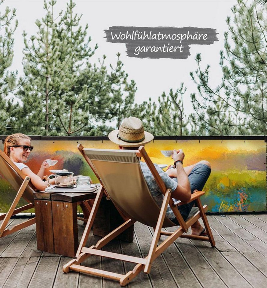 Thumbnail - MyMaxxi Sichtschutzelement Balkonbanner Sonnenaufgang Balkon Sichtschutz Garten