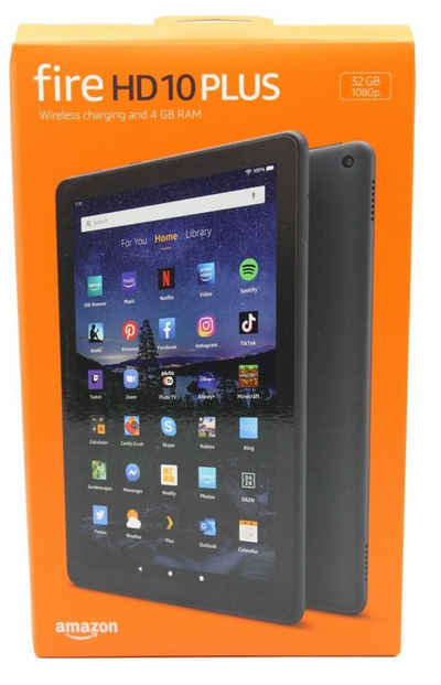 Amazon Fire HD 10 Plus Schiefergrau Tablet (10,1", 32 GB, Fire OS, inkl. Ladegerät, kabelloses Laden, Full HD, mit Spezialangeboten)