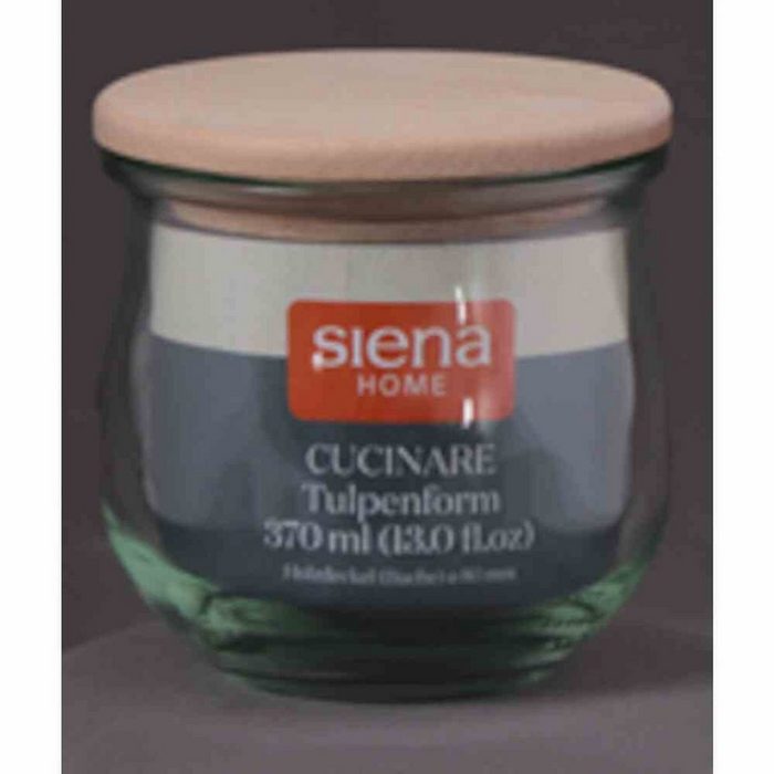 Siena Home Einmachglas Tulpe-Glas "Cucinare" HD 220 ml Weck-Glas Buchenholz Glas