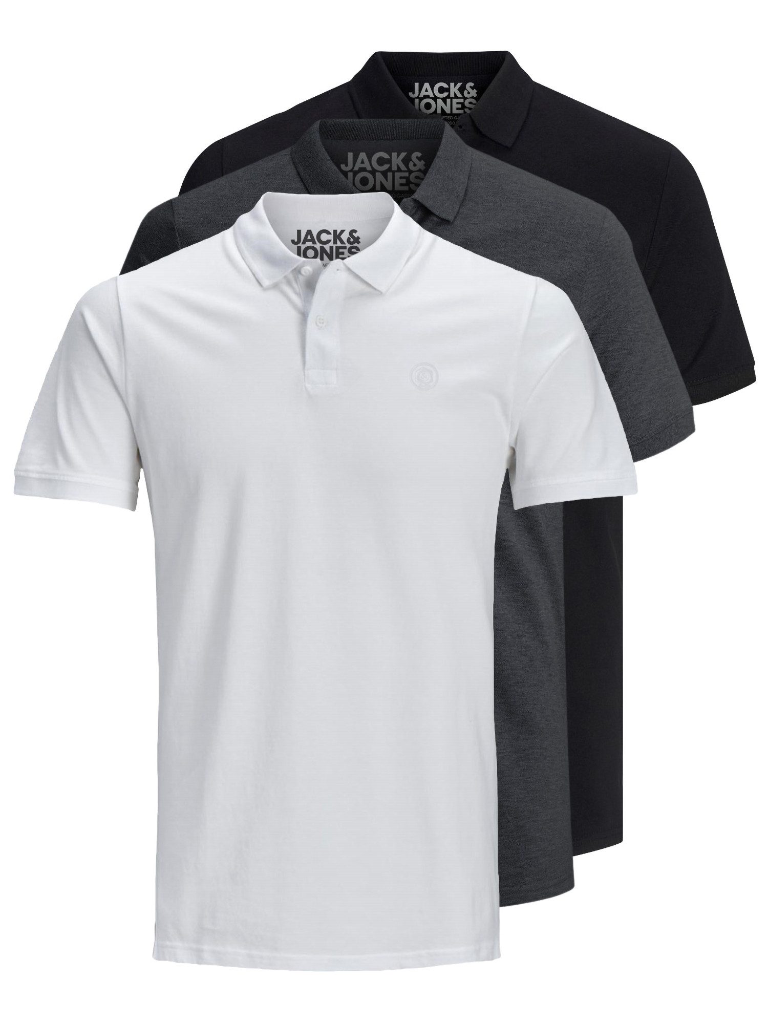 Jack & Jones Poloshirt Basic (3-tlg., 3er Pack) slimfit / figurbetont geschnitten