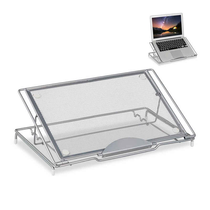 relaxdays Laptopständer faltbar Laptop-Ständer, (Silber)
