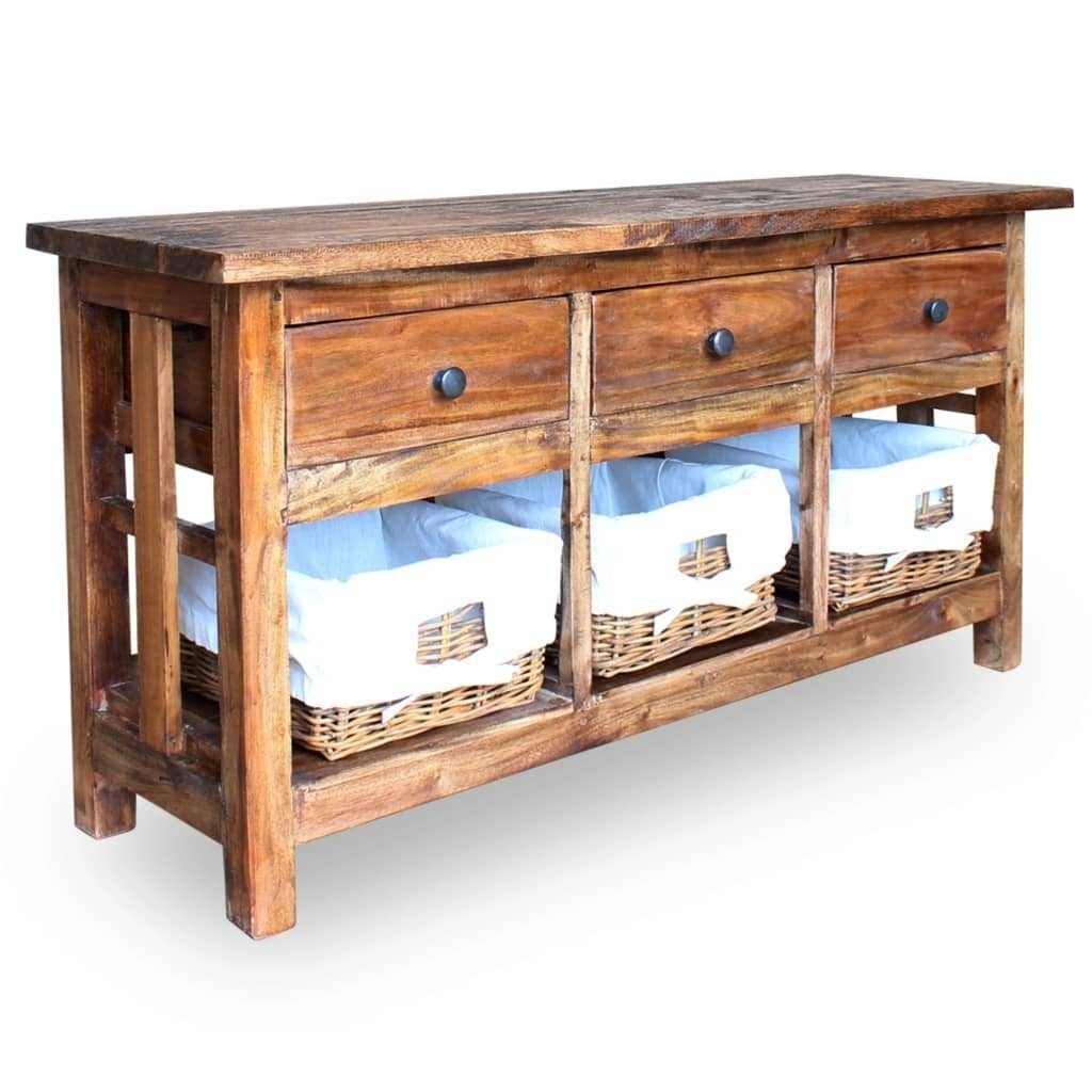 tinkaro Sideboard TEJAS Altholz Korbtisch Vintage günstig online kaufen