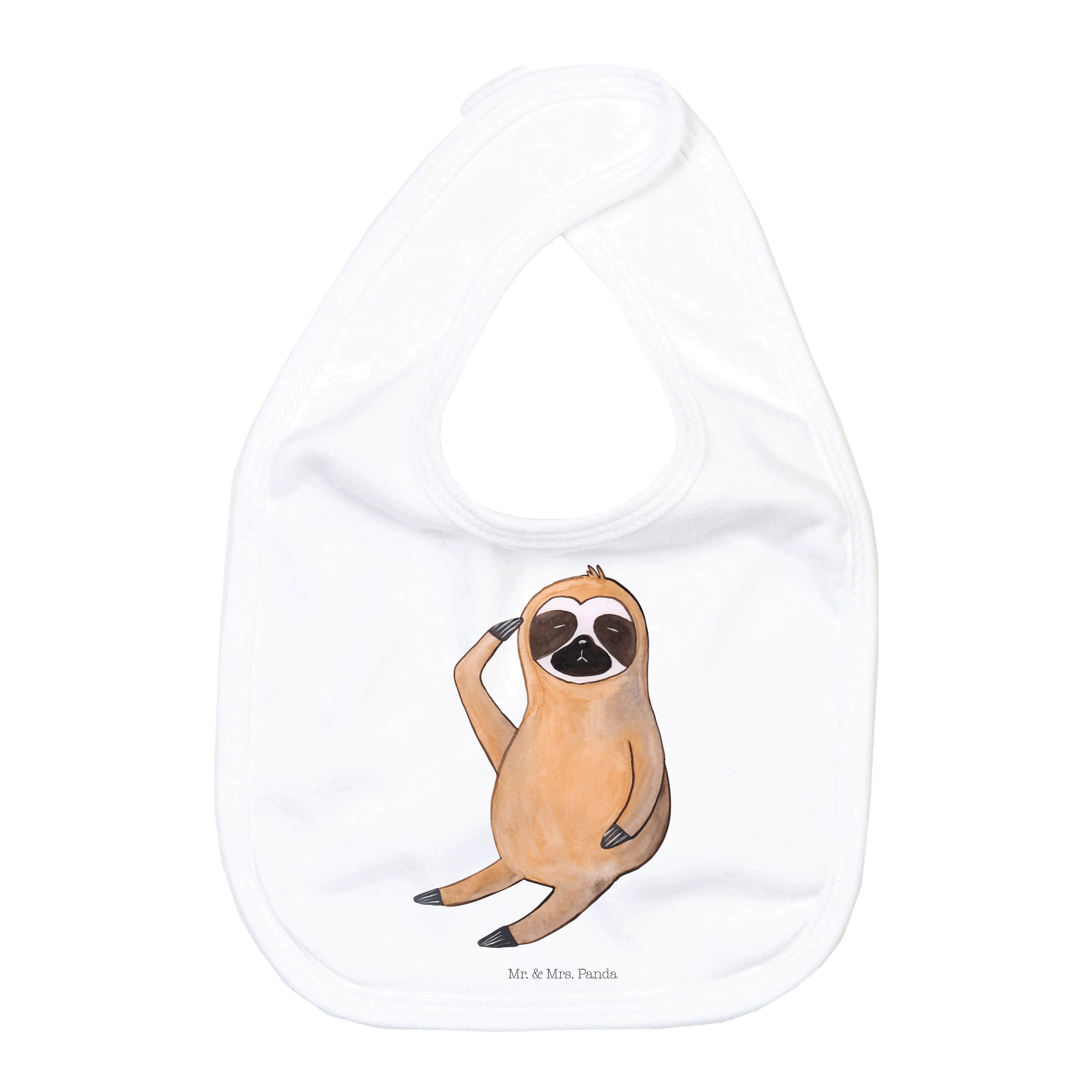 Tragetuch Faultier Vogel - Weiß - Geschenk, Babyausstattung, Baby Spucktuch, Fa