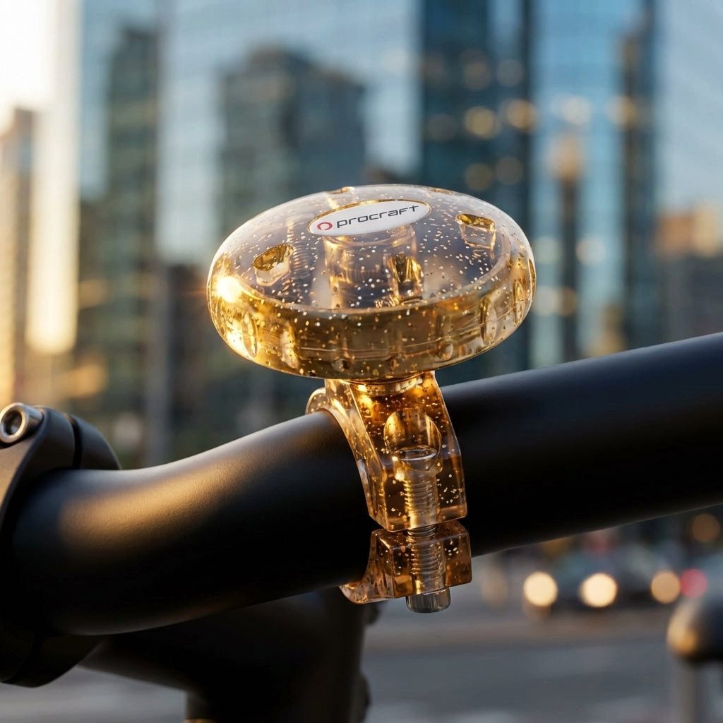 Procraft Fahrradklingel Procraft Klingel Fun klein gold - laute Fahrradglocke in moderner Ausf