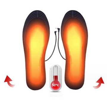 Viellan Thermosohlen USB-beheizte Einlegesohle, waschbar,zuschneidbar,für Männer und Frauen, Dreistufige Temperaturregelung, hohe Temperatur bis zu 60°C