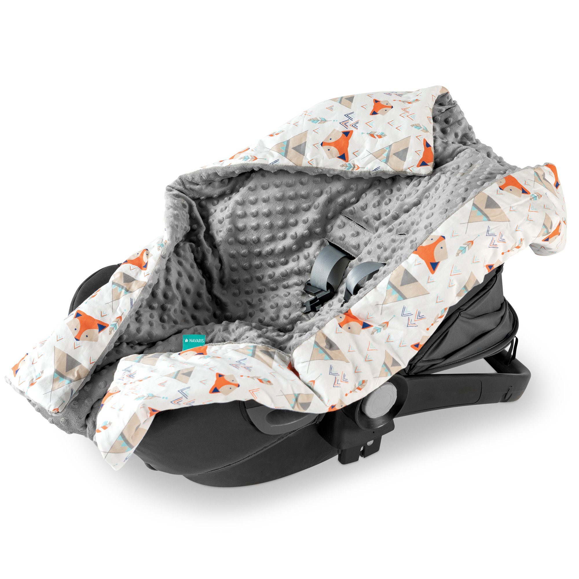 - Navaris für Babyschale universal Einschlagdecke Fußsack Fuchs Design, - Decke -