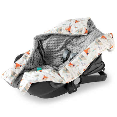 Einschlagdecke Decke für Babyschale - universal - Fußsack - Fuchs Design, Navaris, Decke für Babyschale - universal - Fußsack - Fuchs Design
