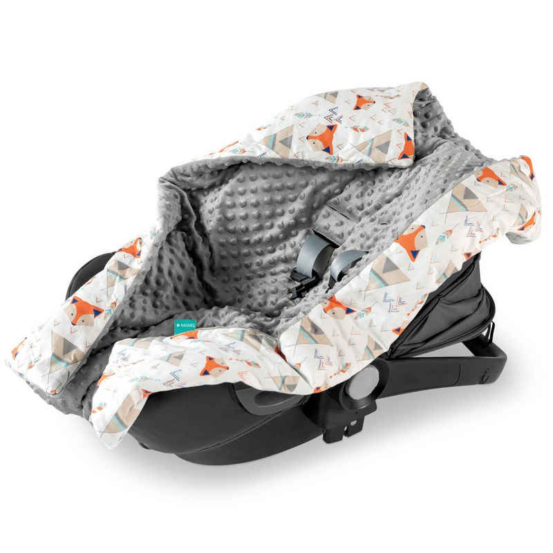 Einschlagdecke Decke für Babyschale - universal - Fußsack - Fuchs Design, Navaris