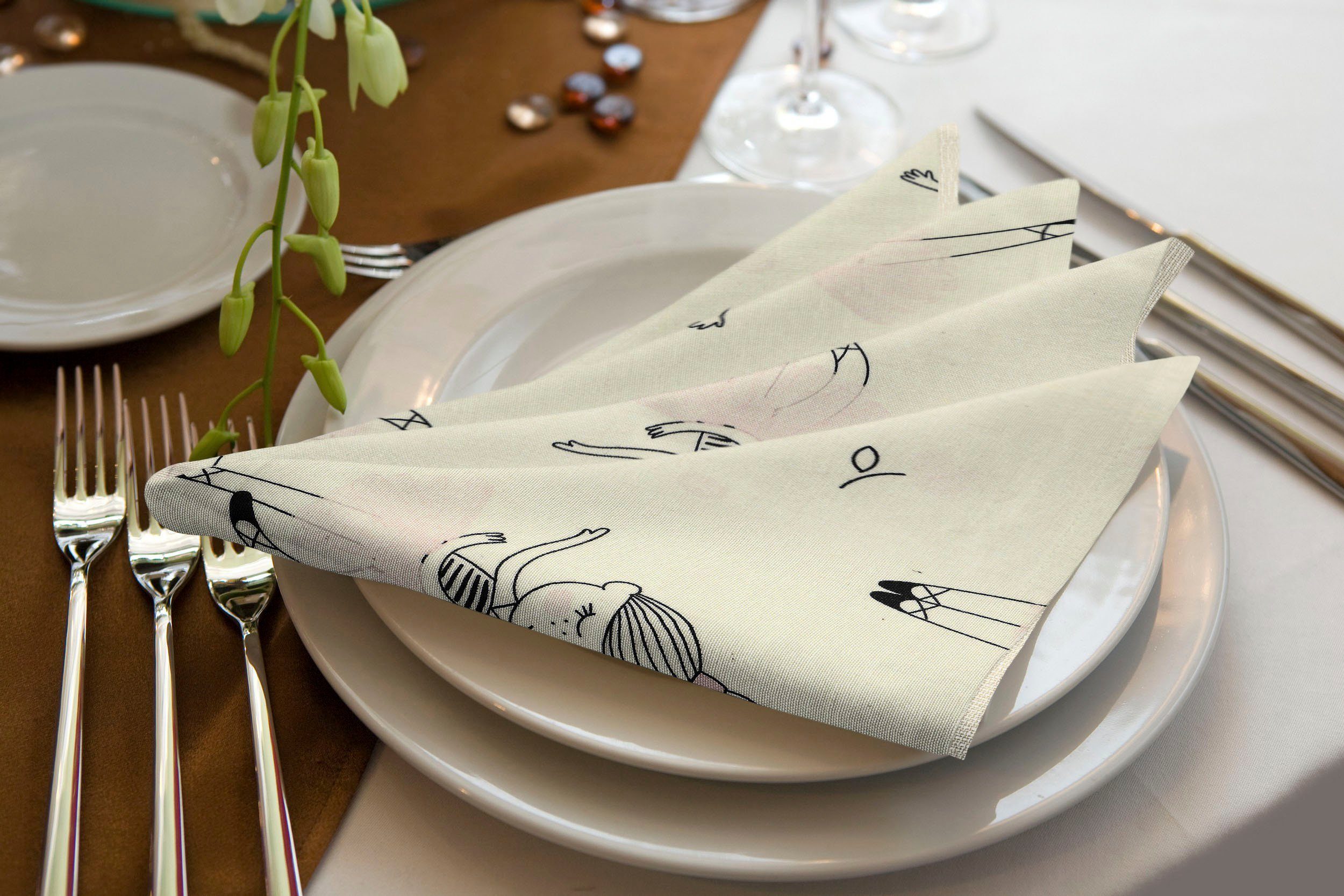 Adam Stoffserviette Ballerina, (4 St), GOTS organic,zertifiziert durch CERES 0242für Kinder