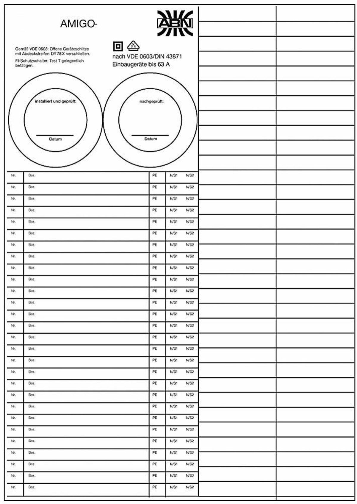 ABN Klemmen ABN Stromkreis Bezeichn.blatt AZUSB1 (VE10)