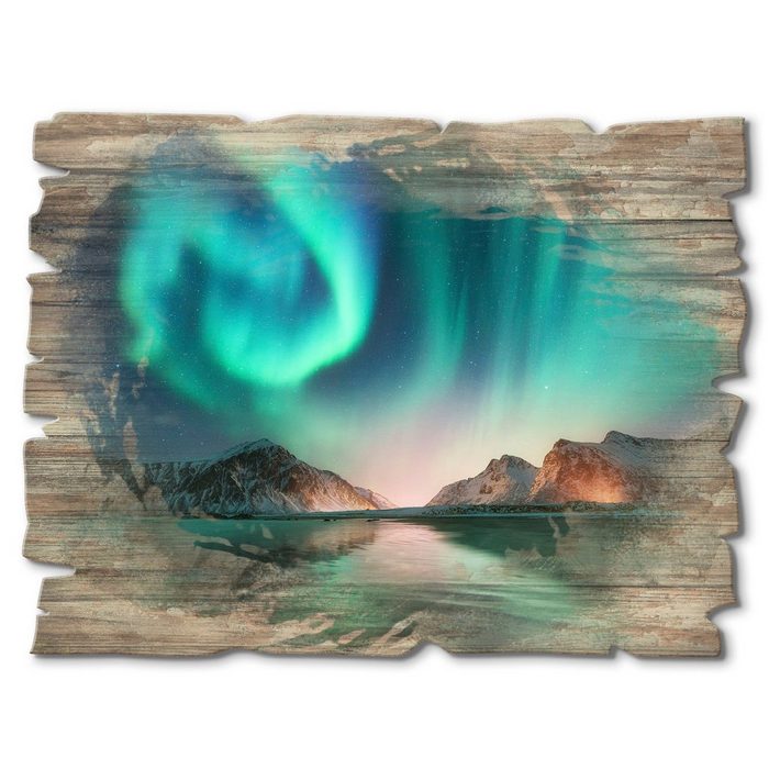 Artland Holzbild Auroraborialis - Nördliches Polarlicht Europa (1 St)