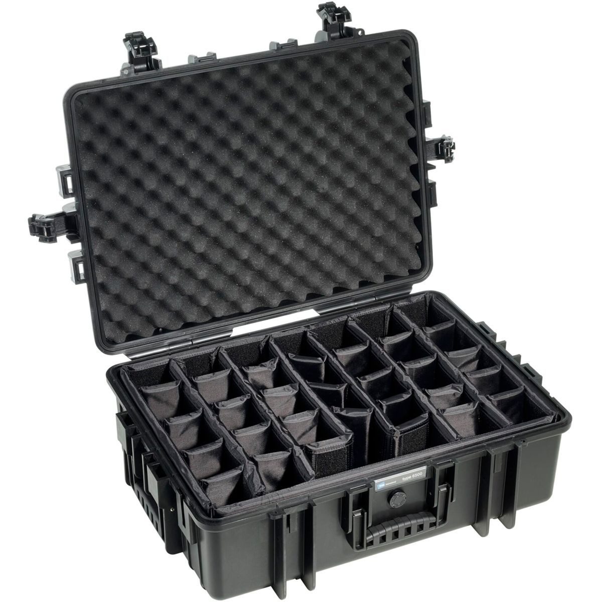 B&W International Koffer Outdoor Case Type 6500 schwarz mit Facheinteilung