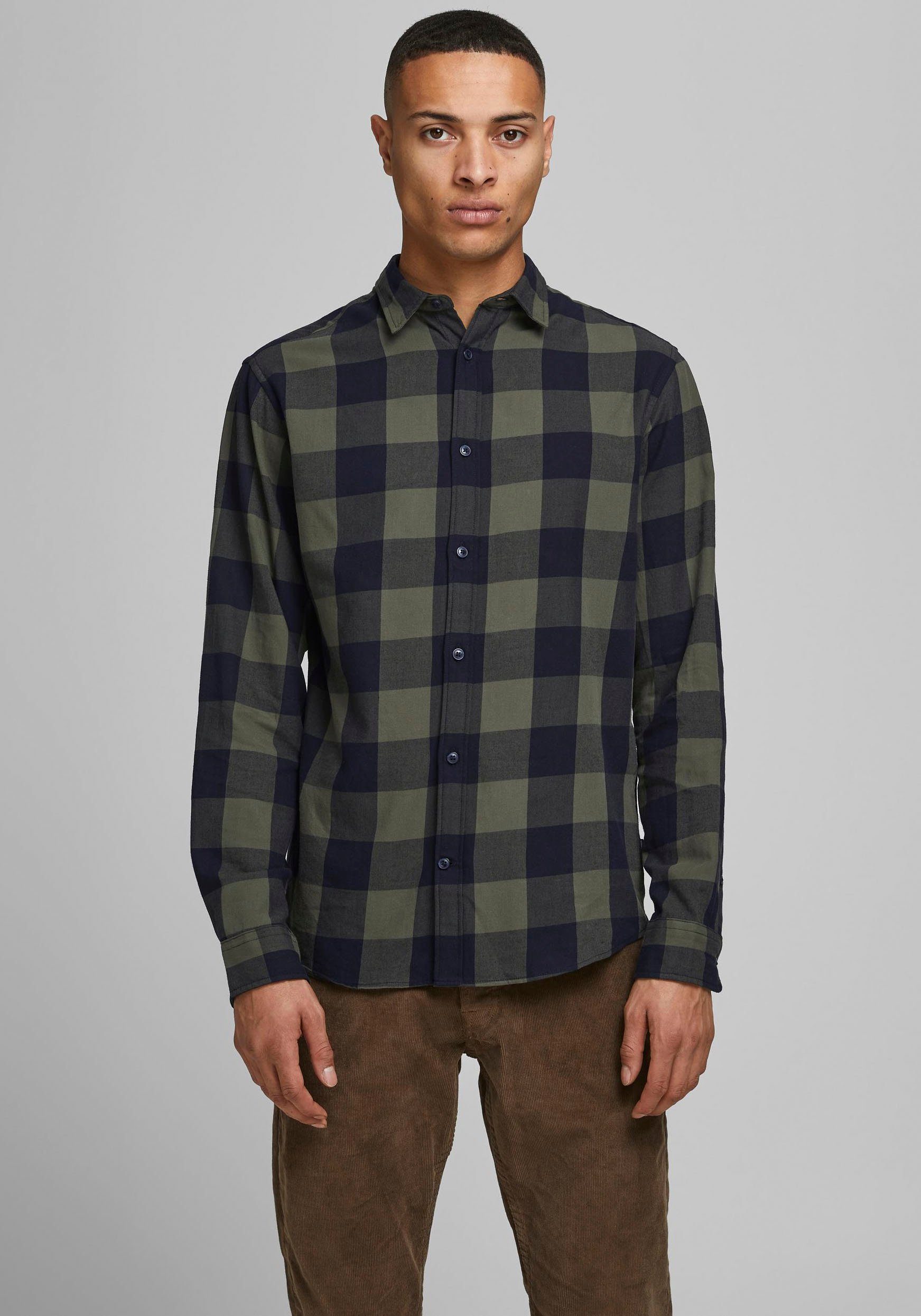 Jack & Jones Karohemd JJ JJEGINGHAM TWILL SHIRT L/