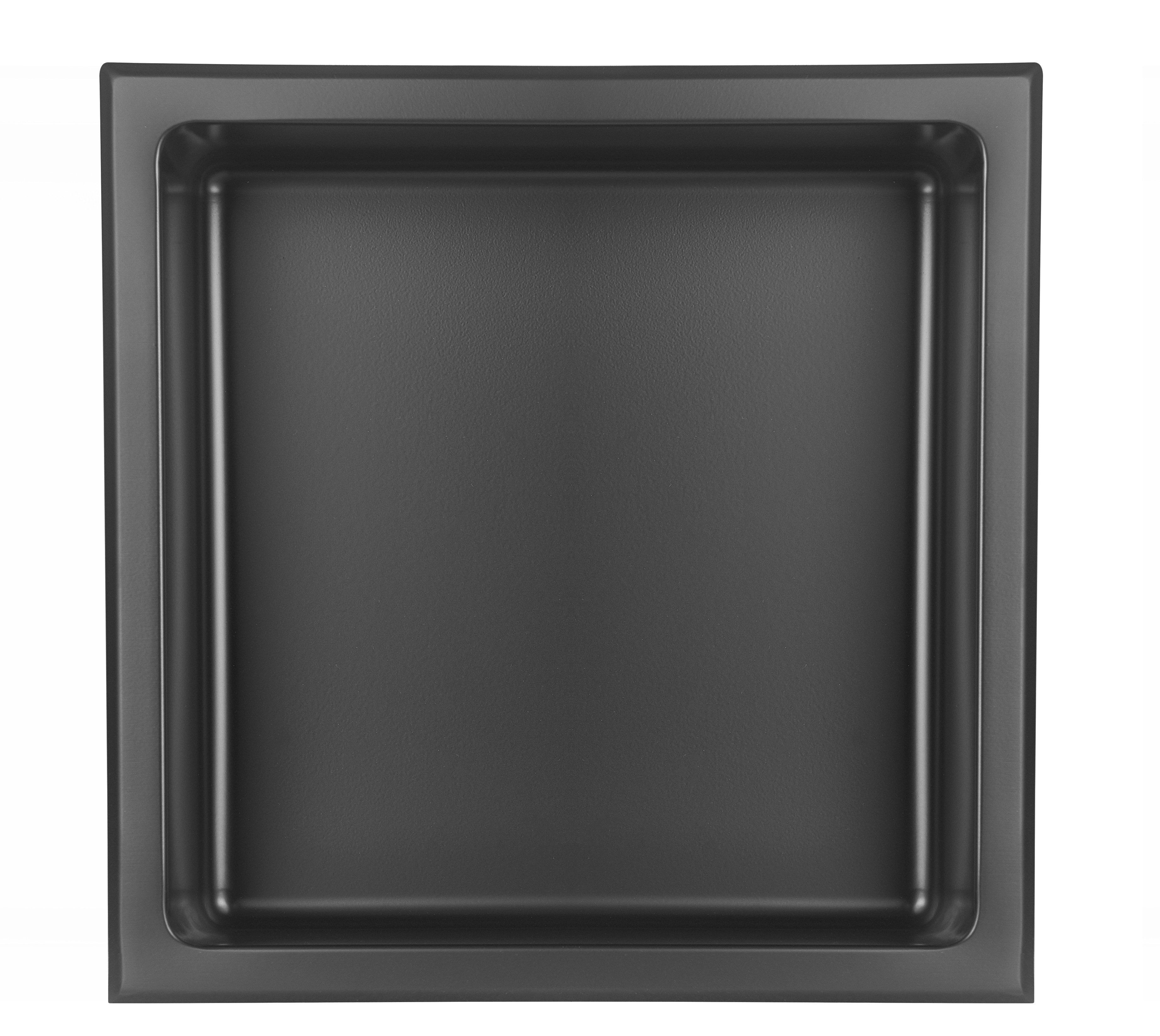 Alphabad Hochschrank Edelstahl Wandnische 30 x 30 cm (schwarz)