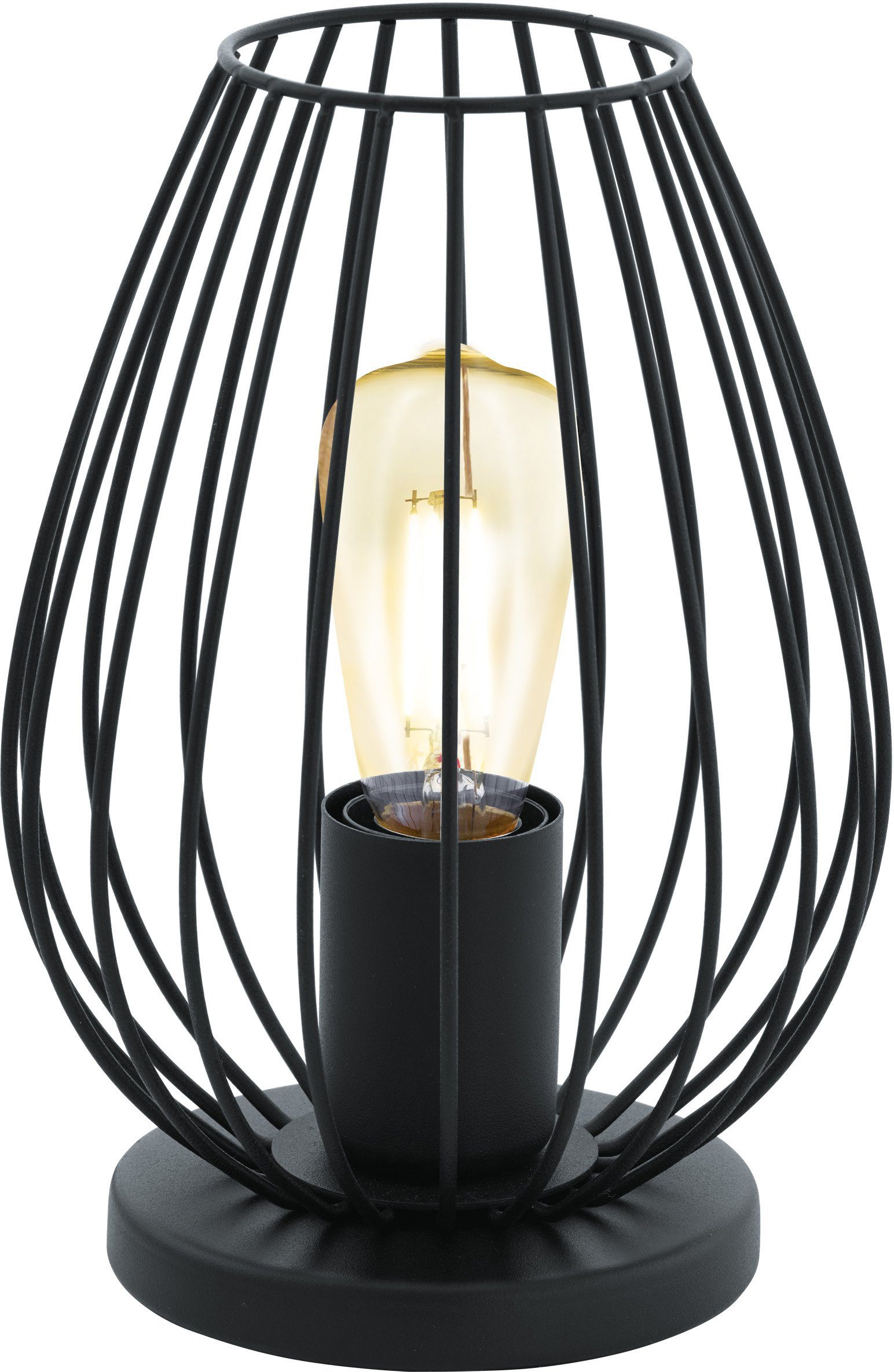 EGLO Tischleuchte NEWTOWN Tischlampe, schwarz, Stahl, E27, Schalter, Nachtt günstig online kaufen