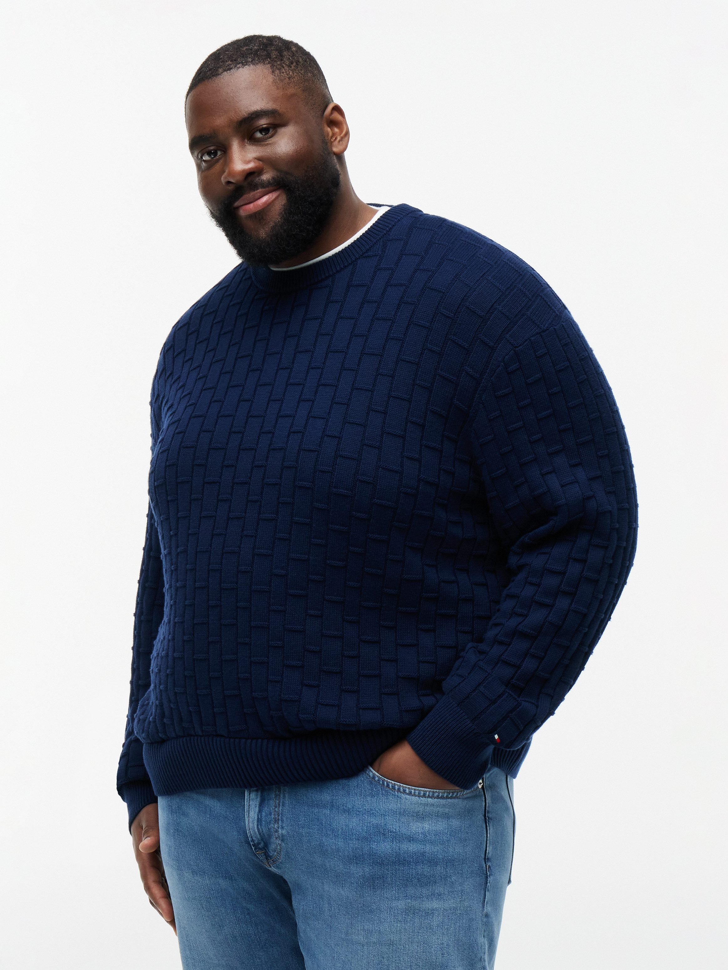 Tommy Hilfiger Big & Tall Rundhalspullover BT-MOCK CABLE CREW NECK Große Größen