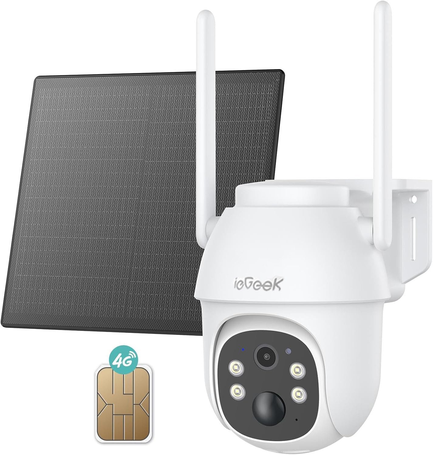 ieGeek Überwachungskamera 4G LTE Überwachungskamera Aussen mit SIM Karte (Aussen, Außenbereich, Wald, Farm, Campingbus, Straße, 1-tlg., Menschenerkennung Automatische Verfolgung Cloud/TF-Speicher)