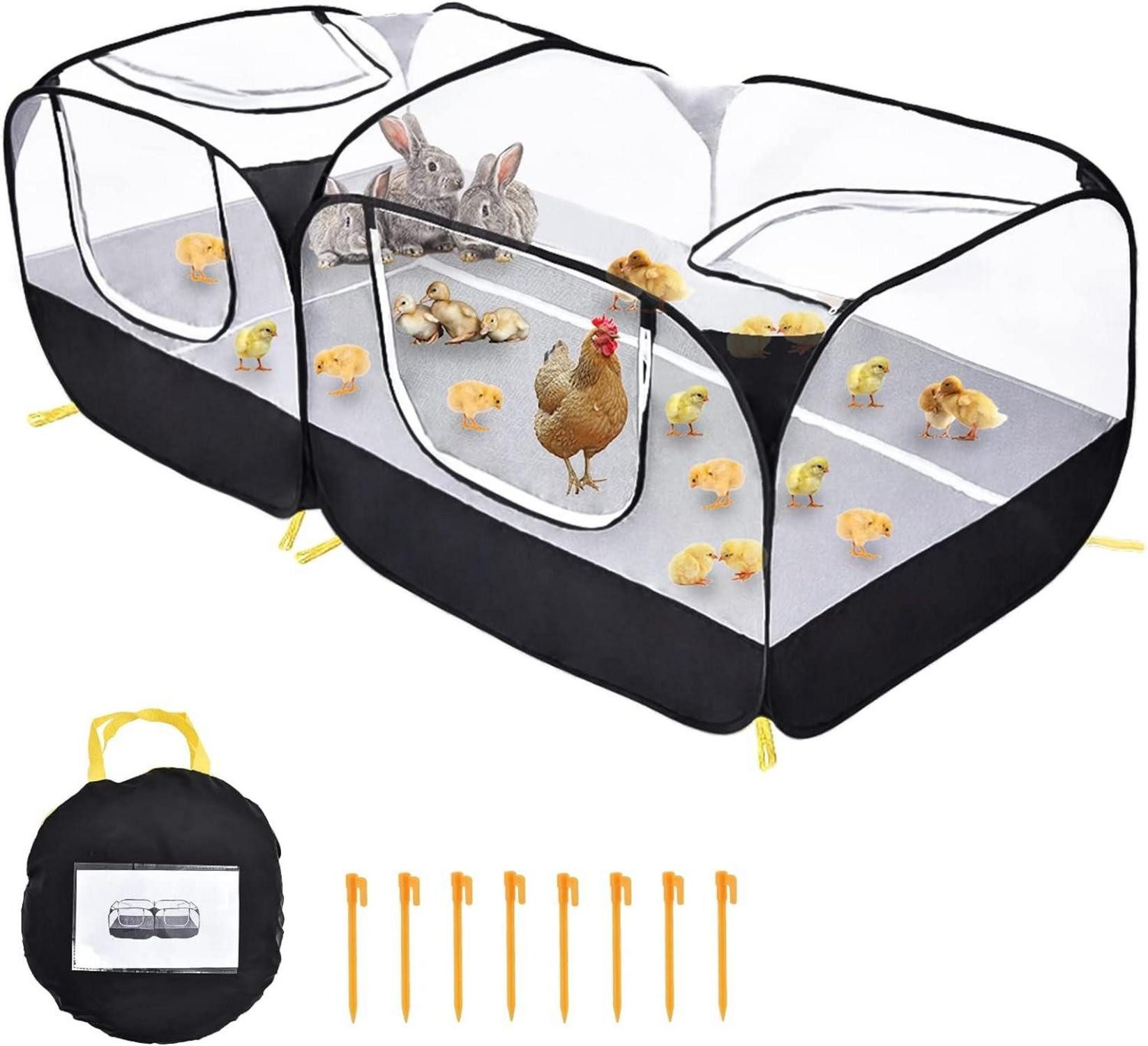 Freigehege Coolty Kleintier Laufstall Pop-up Outdoor Hof 185 x 94 x 64 cm