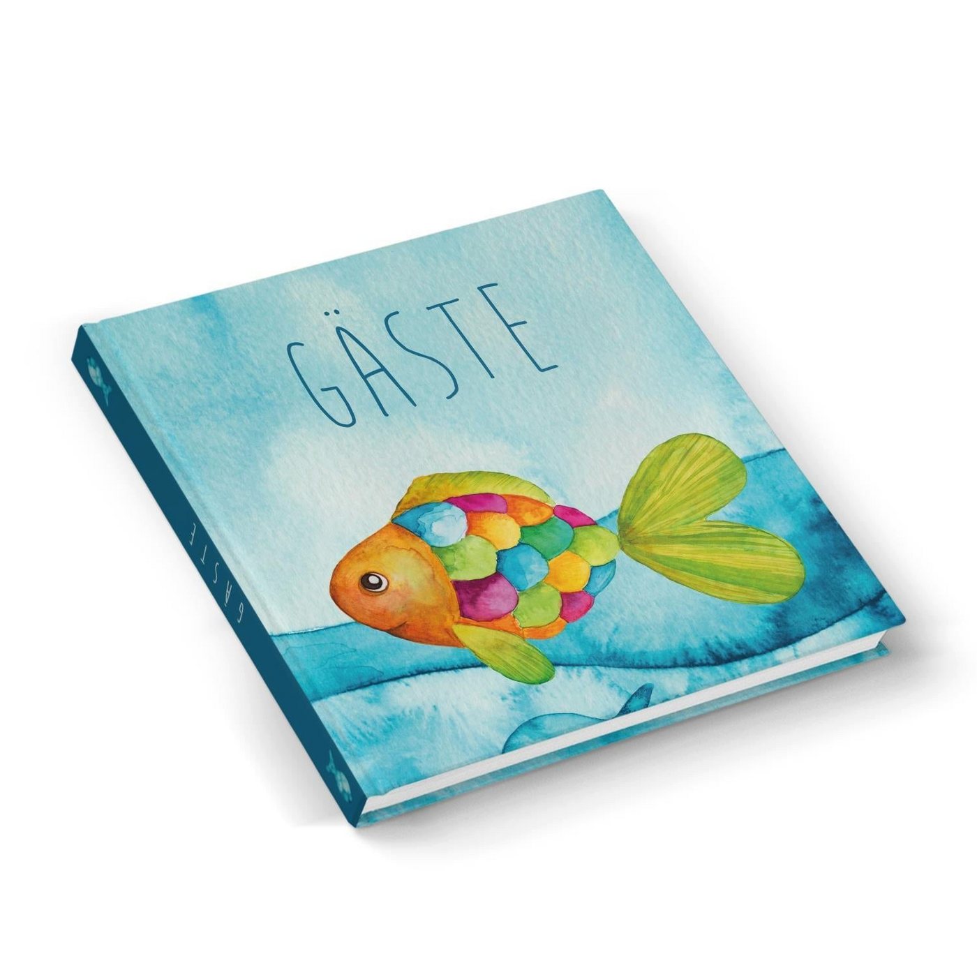 Thumbnail - Logbuch-Verlag Notizbuch Buntes Gästebuch REGENBOGENFISCH 21 x 21 cm mit leeren Seiten - Buch