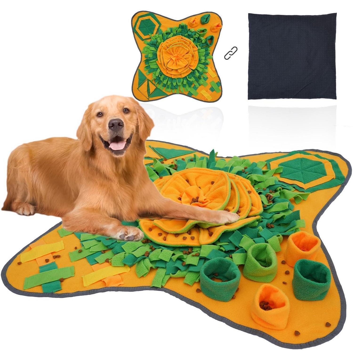 LuxusKollektion Schnüffelteppich Schnüffelteppich Hund 70x70cm orange, Textil