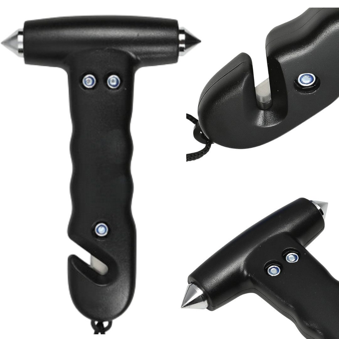 RACEL Hammer 2‑in‑1 Notfallhammer KFZ mit Gurtschneider Rettungshammer Lebensretter (1-St), Sicher, lebensrettend