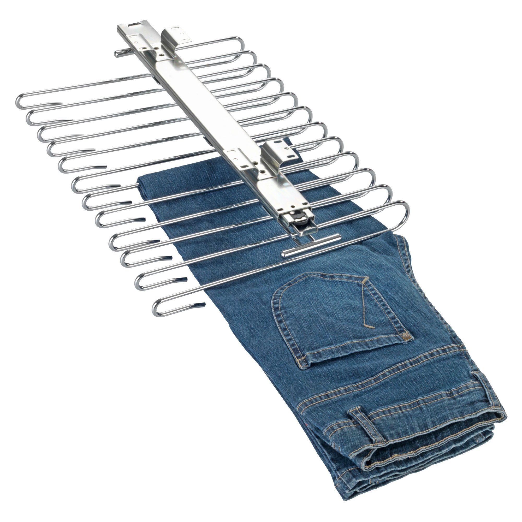 Basera® Schrankeinsatz Ausziehbarer Kleiderschrank Hosenbügel für 12 Hosen