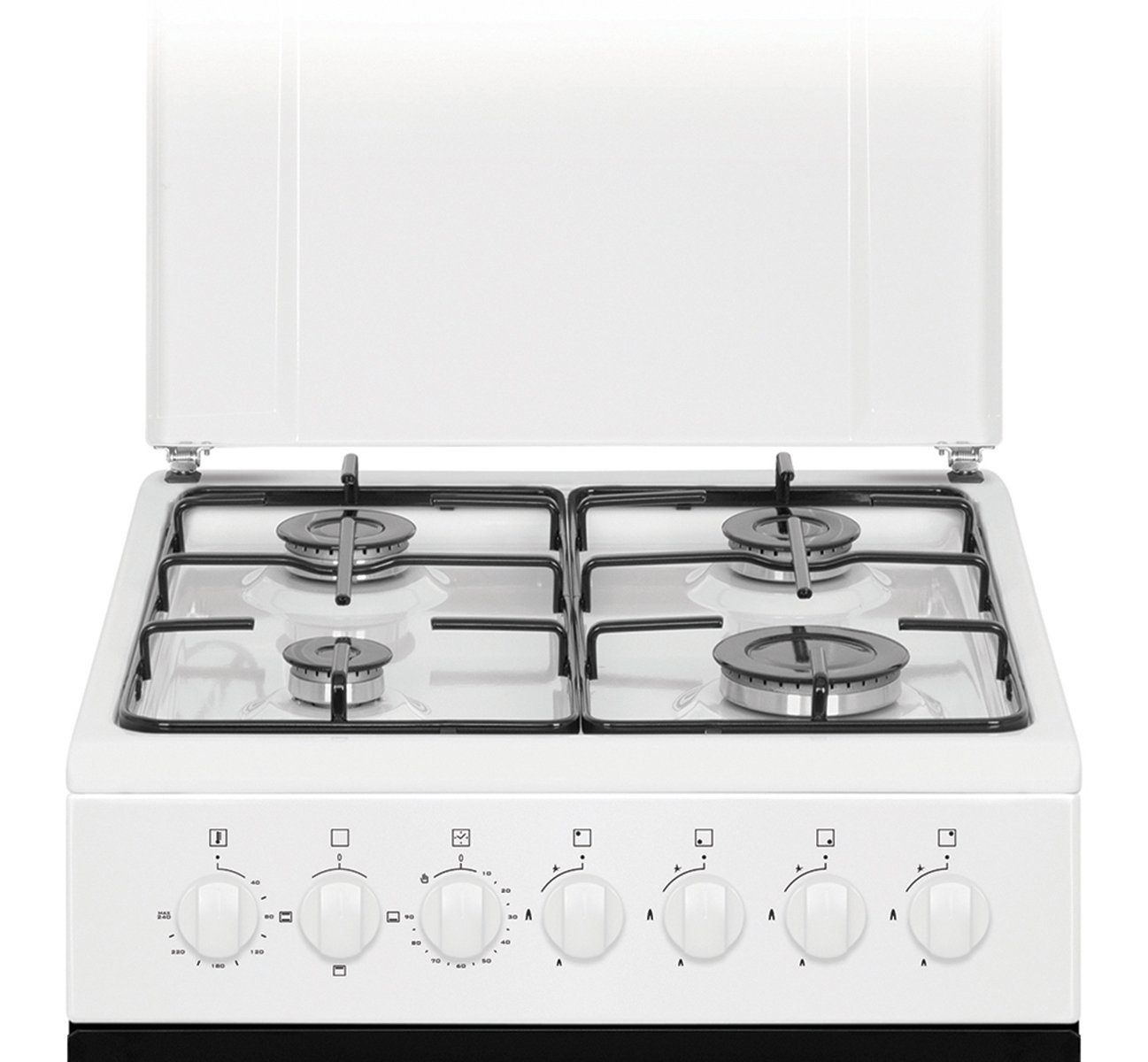 PKM Gas-Standherd Standherd elektro Backofen Gas-Kochfeld Weiß 50,0 cm breit