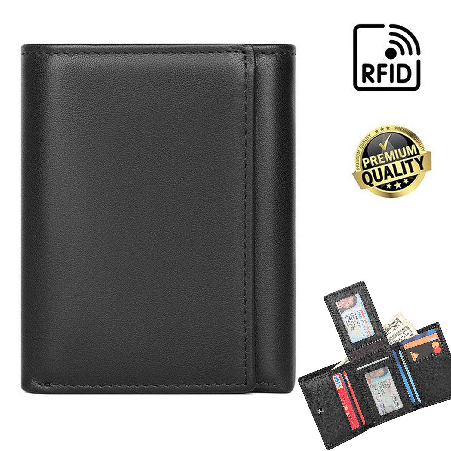 ZEUOPQ Brieftasche 3-lagige Geldbörse aus echtem günstig online kaufen