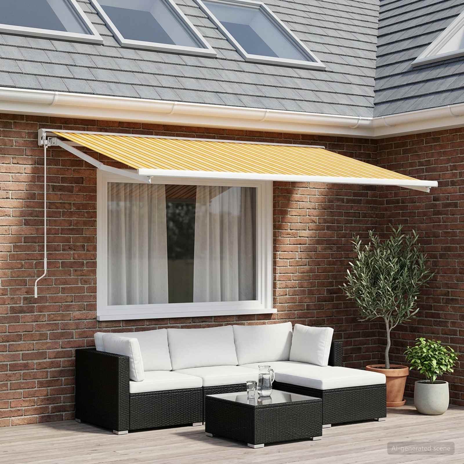 vidaXL Markise Markisenersatzstoff Orange und Schwarz 300 x 200 cm Polyester (1-St)
