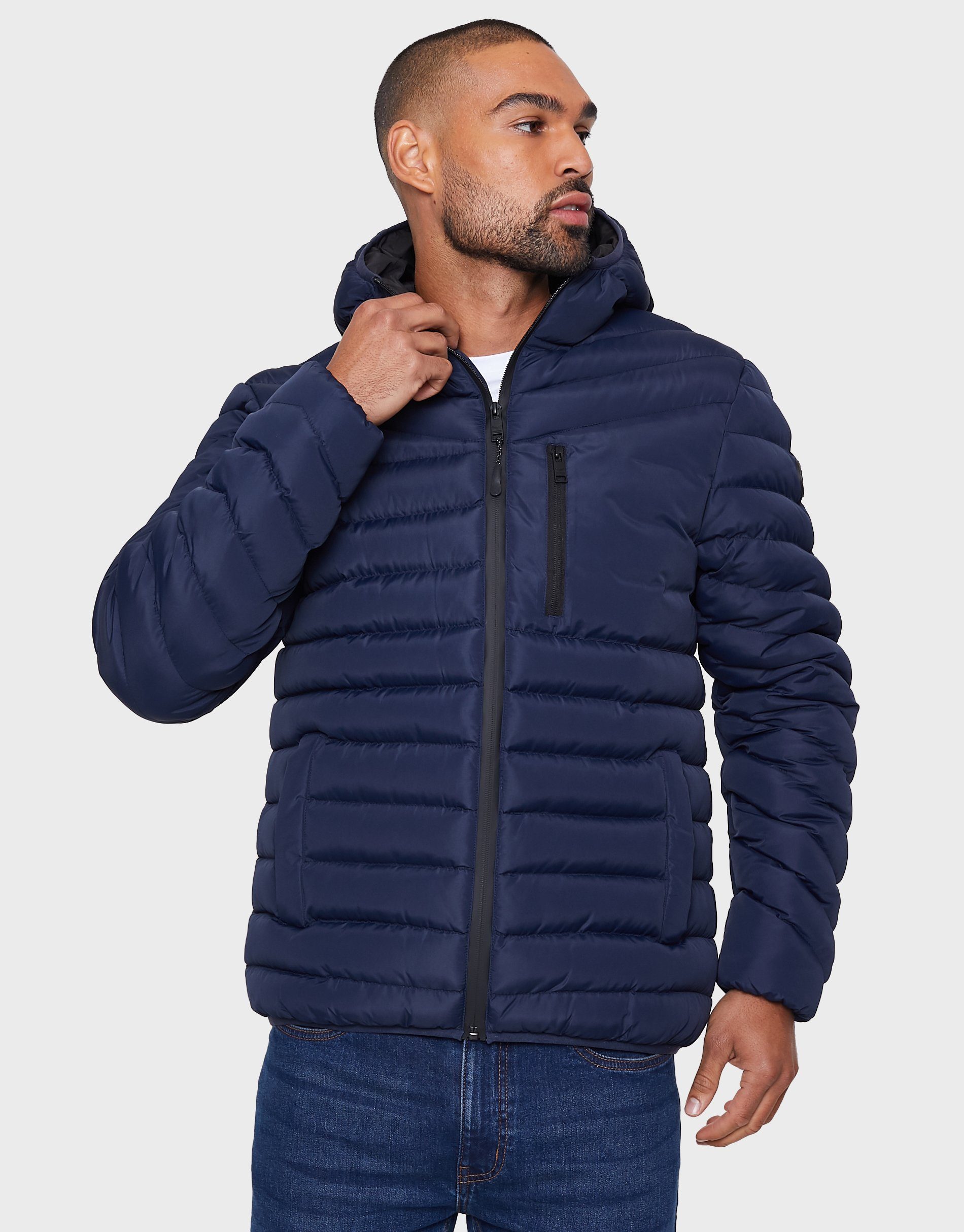 Threadbare Steppjacke THB Jacket Griffin Navy- marineblau