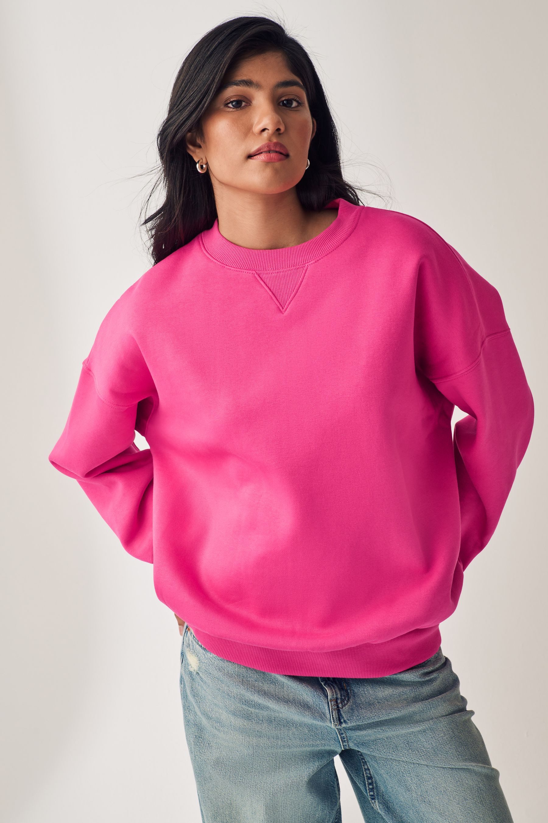 Next Longsweatshirt Dickes angerautes Sweatshirt mit Rundhals (1-tlg)