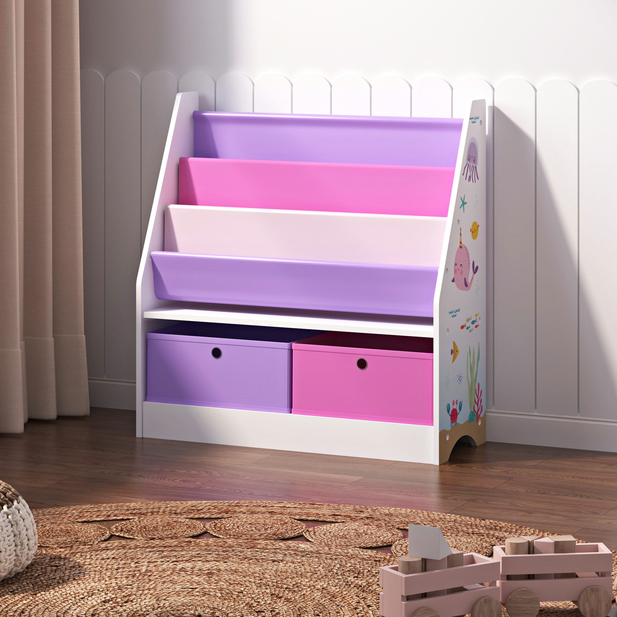 en.casa Bücherregal, »Neda« Kinderregal 74x71x23 cm günstig online kaufen