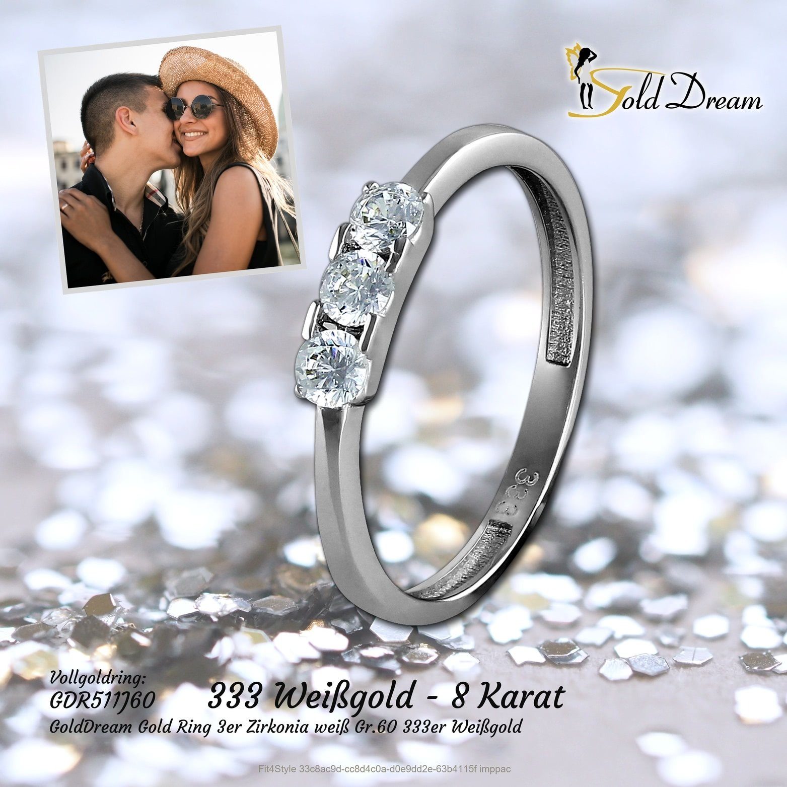 GoldDream Goldring GoldDream Ring Damen Gr. 60 Zirkonia, Damen Ring Echtgol günstig online kaufen