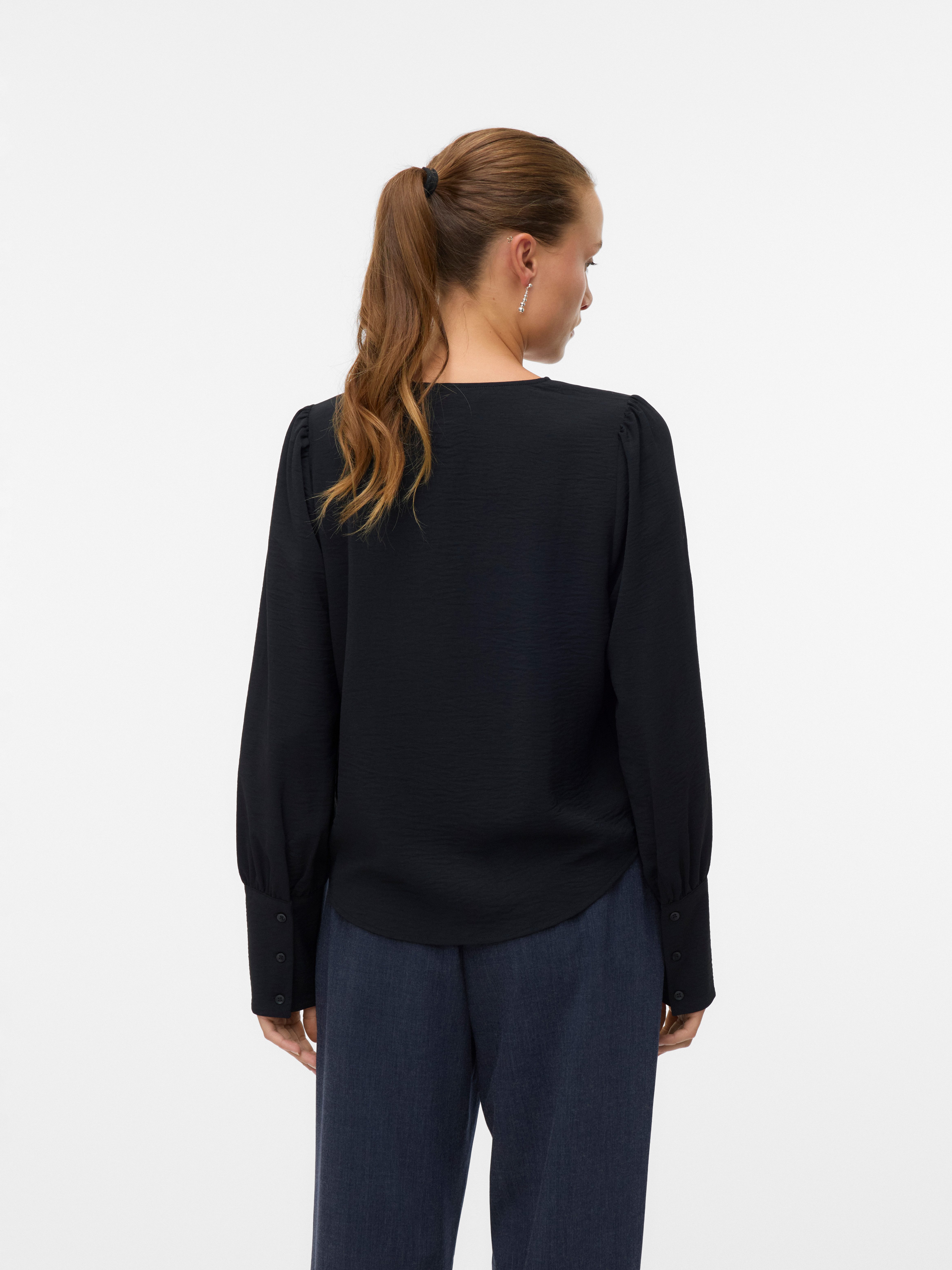 Vero Moda Langarmbluse VMESME LS V-NECK TOP WVN GA