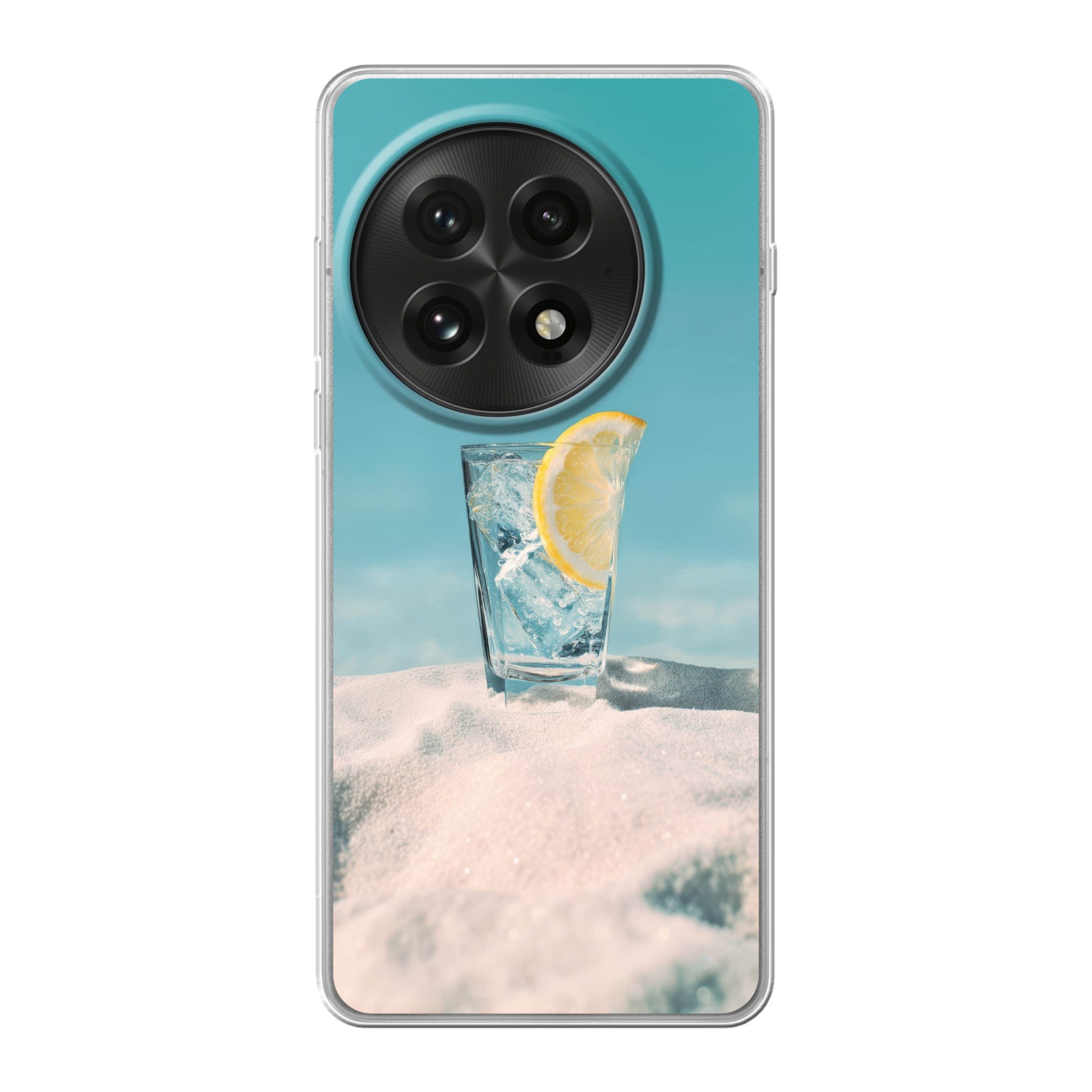 MuchoWow Handyhülle für OnePlus 13 Glas - Eiswürfel - Zitrone, Phone Case, Silikon, Schutzhülle Dünn