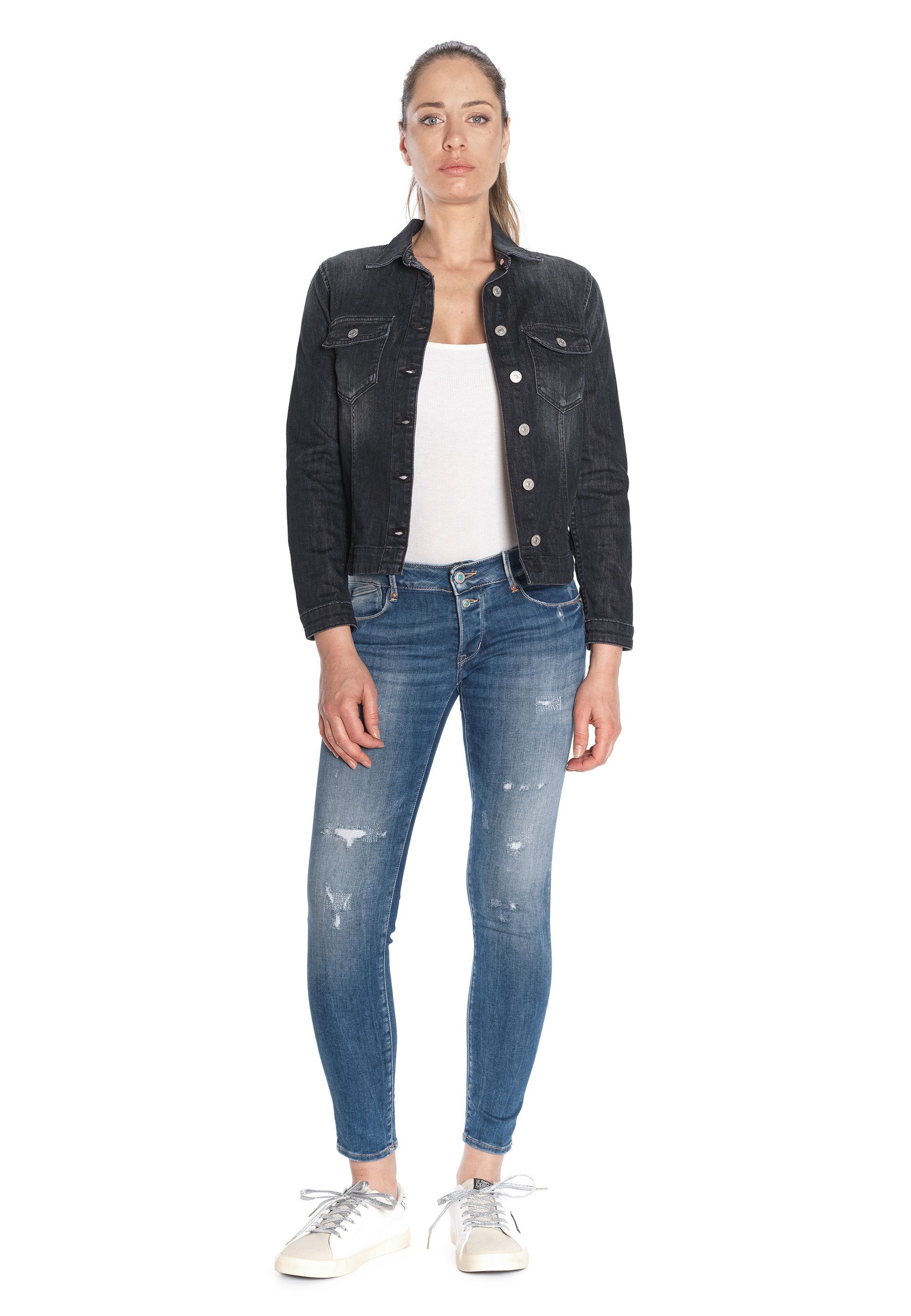 Le Temps Des Cerises Bequeme Jeans PULPC in tollem Used-Look