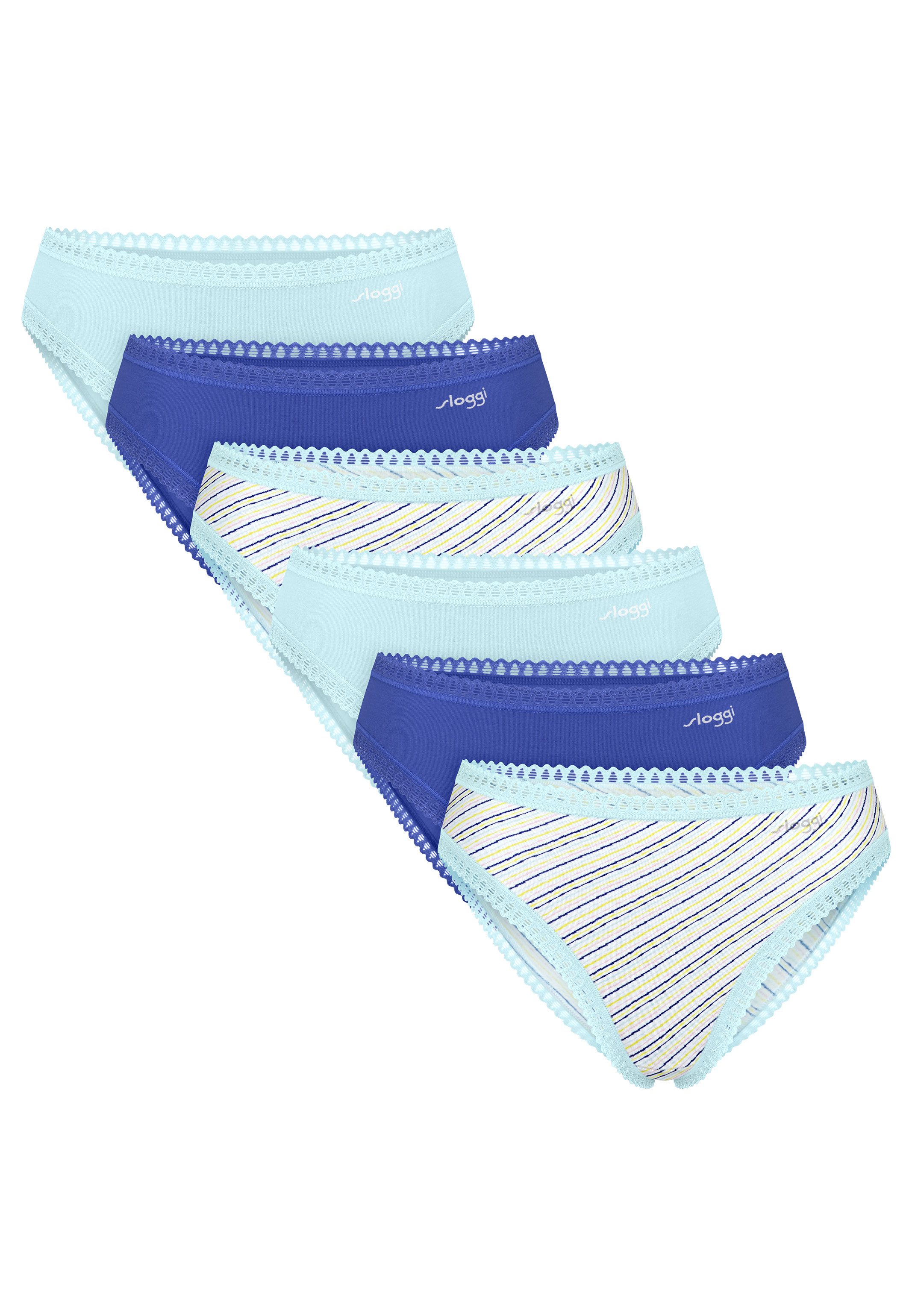 sloggi Midislip 6er Pack GO Crush (Spar-Set, 6-St) Slip - Baumwolle - Atmungsaktiv - Komfortabel und atmungsaktiv