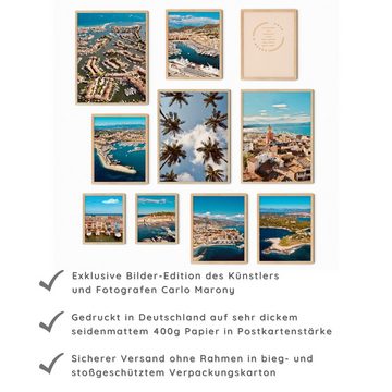 murimage® Poster murimage® Premium Poster Set OHNE Bilderrahmen 10 Poster (3x DINA3, 5x DINA4, 2x DINA5) Frankreich Riviera Urlaub Canne Monte Carlo Saint Tropez Mittelmeer »Côte d’Azur «