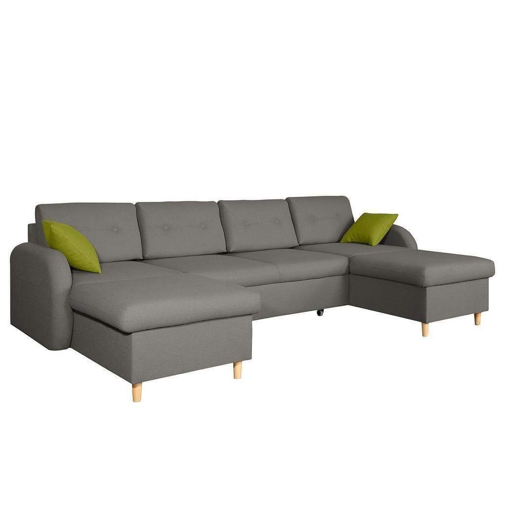 JVmoebel Sofa, Design Ecksofa U-form Bettfunktion Couch Leder Textil Sofas