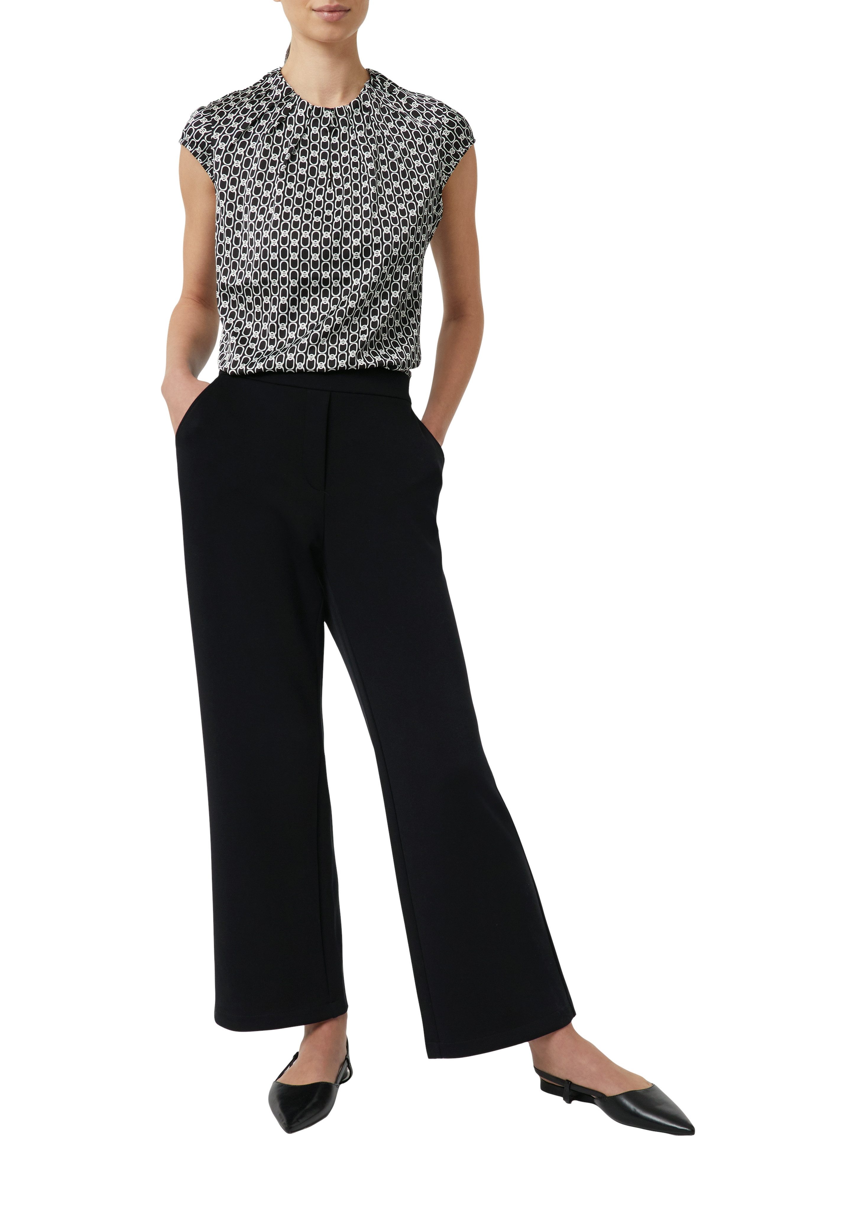 Comma Satinbluse mit All-Over Print günstig online kaufen