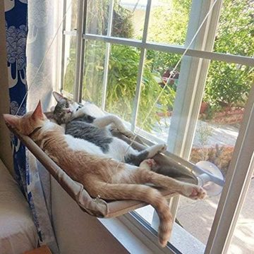 Lubgitsr Katzen-Hängematte Katzen Fensterplatz Window Lounger Fenster Katzenhängematte für Katzen