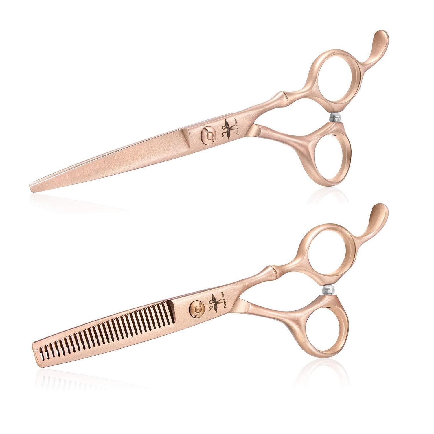 LuxusKollektion Scheren-Set Haarschere Set 6 Zoll Roségold Bambus