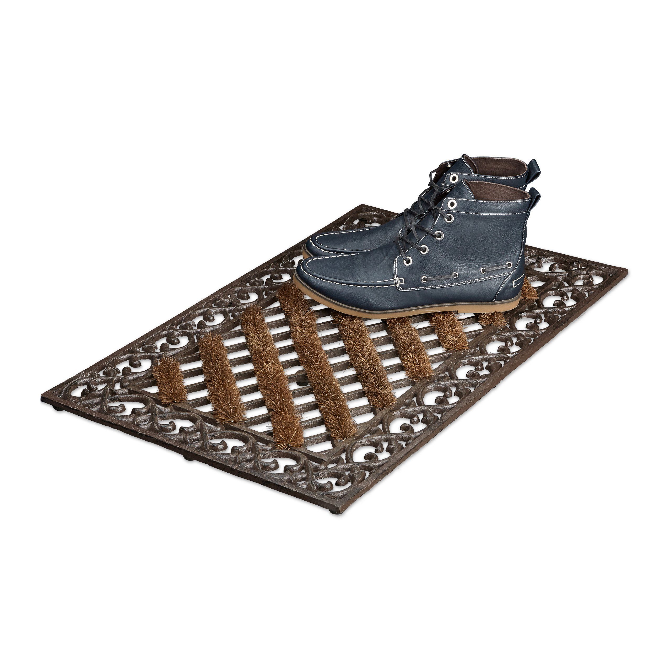 Fußmatte Fußabtreter Gusseisen, relaxdays, Höhe: 40 mm, E