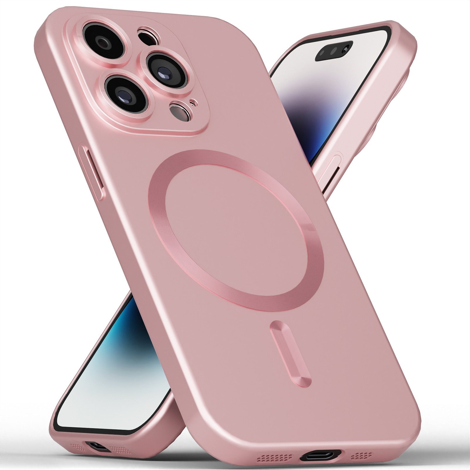 GreenHec Handyhülle Hülle iPhone 16 15 14 13 Pro Max Plus Slim MagSafe Case Dünn Handy 7 Zoll, Cover Bumper Schutzhülle Blau Silber Grau Rose Kameraschutz