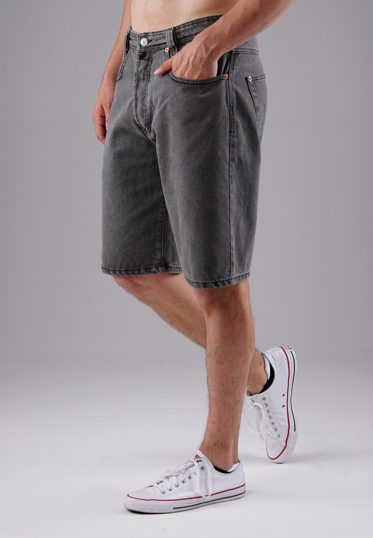 PICALDI Jeans Jeansshorts Zicco 471 TNT - Relaxed Fit Charcoal Greywashed (1-tlg) Vintage-Look