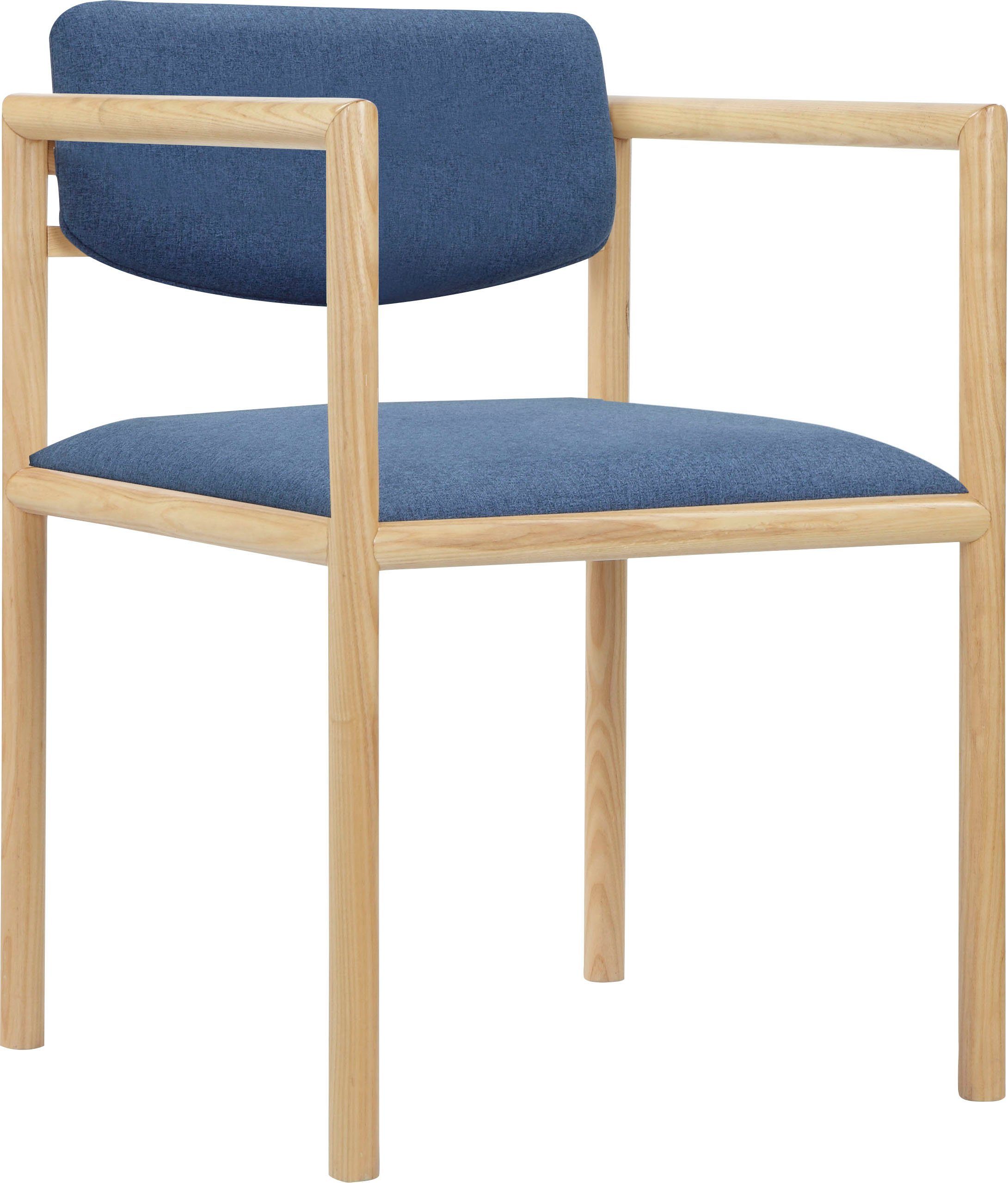 LeGer Home by Lena Gercke Esszimmerstuhl Noelia, In 4 Farben, Massivholz, Breite 55 cm natur/blau