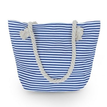 Sonia Originelli Umhängetasche Strandtasche mit Ankermotiv Beachbag Shopper Streifen Maritim